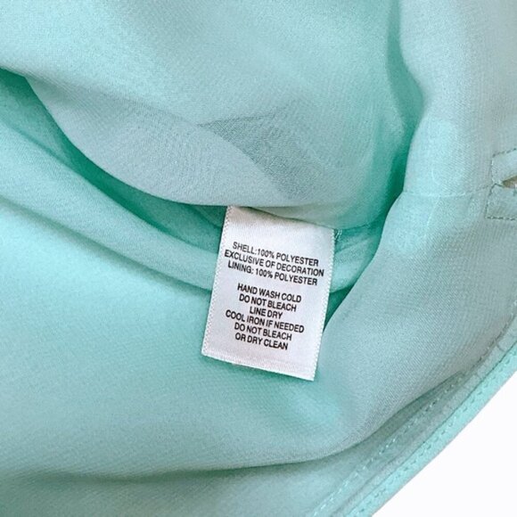 White House Black Market Embellished Embroidery Rhinestone Tank Top Teal Small - Picture 9 of 16